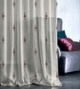 Beige Polyester Tradiional 5Ft Sheer Eyelet Window Curtains (Pack of 2)