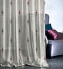 Beige Polyester Tradiional 7Ft Sheer Eyelet Door Curtains (Pack of 2)