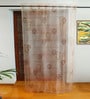 Beige Polyester Tradiional 7ft Sheer Fabric Loops Door Curtain