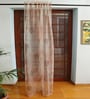 Beige Polyester Tradiional 7ft Sheer Fabric Loops Door Curtain