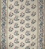 Beige Polyester Floral 7ft Semisheer Eyelet (2 Pc) Door Curtains