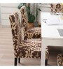 Beige Polyester Traditional Stretchable Chair Cover (1Pc)