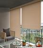 Beige Polyethylene Solid 108 X 36 inches Semisheer Roller Blind