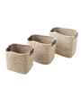Beige Polypropelyene Braided Tri Color Storage Basket
