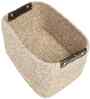 Beige Polypropelyene Braided Tri Color Storage Basket