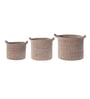 Beige Polypropylene 52 Ltr (3Pcs) Storage Basket