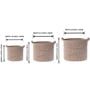 Beige Polypropylene 52 Ltr (3Pcs) Storage Basket