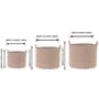 Beige Polypropylene 52 Ltr (3Pcs) Storage Basket