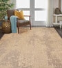 Beige Abstract Polypropylene 6 ft x 9 ft Machine Made Carpet