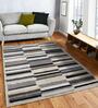 Beige Geometric Polypropylene 4 ft x 6 ft Machine Made Carpet