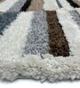 Beige Geometric Polypropylene 4 ft x 6 ft Machine Made Carpet