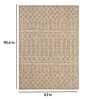 Beige Geometric Polypropylene 5 ft x 7 ft Machine Made Carpet