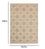 Beige Abstract Polypropylene 8 ft x 10 ft Machine Made Rug