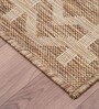 Beige Abstract Polypropylene 6 ft x 9 ft Machine Made Carpet