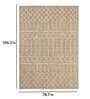 Beige Geometric Polypropylene 6 ft x 9 ft Machine Made Carpet
