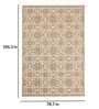 Beige Abstract Polypropylene 6 ft x 9 ft Machine Made Carpet