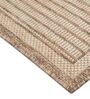Beige Striped Polypropylene 5 ft x 7 ft Machine Made Carpet