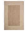 Beige Striped Polypropylene 5 ft x 7 ft Machine Made Carpet