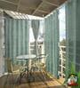 Beige Polypropylene Solid 5ft Semisheer Eyelet Window Curtains (Pack of 2)
