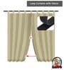 Beige Polypropylene Solid 5ft Semisheer Fabric Loops Window Curtains (Pack of 2)