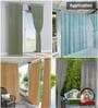 Beige Polypropylene Solid 5ft Semisheer Fabric Loops Window Curtains (Pack of 2)