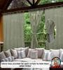 Beige Polypropylene Solid 5ft Semisheer Fabric Loops Window Curtains (Pack of 2)