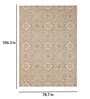 Beige Persian Polypropylene 6 ft x 9 ft Machine Made Carpet