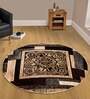Beige Polypropylene Vintage Machine Made Round Carpet