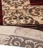 Beige Polypropylene Vintage Machine Made Round Carpet