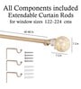 Beige Powder Coated Iron Curtain Rod (48 to 88 Inches) With Bracket