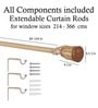 Beige Powder Coated Iron Curtain Rod (84 to 144 Inches) With Bracket