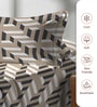 Beige Print Printed 400 TC Cotton Super King Sized Bedsheet with 2 Pillow Covers