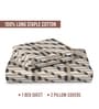 Beige Print Printed 400 TC Cotton Super King Sized Bedsheet with 2 Pillow Covers