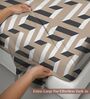 Beige Print Printed 400 TC Cotton Super King Sized Bedsheet with 2 Pillow Covers
