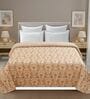 Beige Printed Microfiber Reversible 180 GSM Double Bed AC Comforter