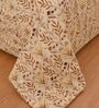 Beige Printed Microfiber Reversible 180 GSM Double Bed AC Comforter