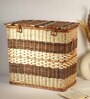 Wicker Laundry Basket With Lid-Medium