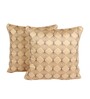 Beige Satin Abstract 16x16 inches Cushion Covers (Pack of 2)