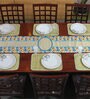 Tate (13x72) Beige & Blue Polyester Table Runner