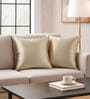 Beige Satin Solid 40x40 inches Cushion Covers Set of 2