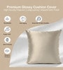 Beige Satin Solid 40x40 inches Cushion Covers Set of 5
