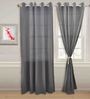 Grey Cotton Semisheer 7 Feet Eyelet Curtain (1 Piece)
