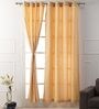 Beige Solid Cotton 7 Ft Light Filtering Eyelet Door Curtain