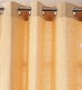 Beige Solid Cotton 7 Ft Light Filtering Eyelet Door Curtain