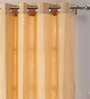 Beige Solid Cotton 7 Ft Light Filtering Eyelet Door Curtain