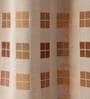 Beige Cotton Geometric 9ft Light Filtering Eyelet 1 Pc Door Curtain