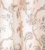 Beige Floral Jute 5 Ft Light Filtering Eyelet Window Curtain