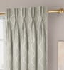 Beige Abstract Poly Cotton 7 Ft Light Filtering Pinch Pleat Door Curtains (Set of 2)