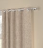 Beige Solid Poly Cotton 9 Ft Semisheer Eyelet Door Curtain