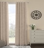 Beige Solid Poly Cotton 9 Ft Semisheer Eyelet Door Curtain